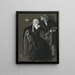 Hamlet Gemälde: Warum schauen Sie dorthin? Sehen Sie, wie er durch das Portal entkommt, Akt III, Szene IV - Edwin Austin Abbey — gerahmtes Bild an der Wand