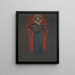 Engel der Studie mit Musikinstrument - Edwin Austin Abbey — gerahmtes Bild an der Wand