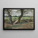 Studie von zwei Bäumen und einem Feld - Edwin Austin Abbey — gerahmtes Bild an der Wand