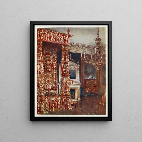 Edwin Foley - Queen Annes bed Chest of drawers upon stand Wooden candleabra.webp