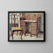 Schreibtisch aus Nussbaum-Maserung - Edwin Foley — gerahmtes Bild an der Wand
