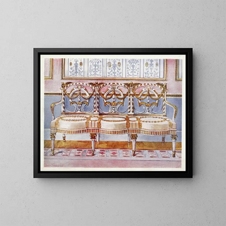 Sofa en bois doré et peint - Edwin Foley — gerahmtes Bild an der Wand