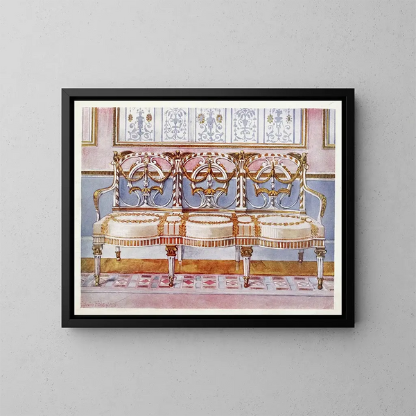 Sofa en bois doré et peint - Edwin Foley — gerahmtes Bild an der Wand