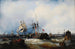 Ein Dampfboot mit Raddampfer verlässt seine Anlegestelle an der Themse - Edwin Hayes — Ansicht des Kunstwerks