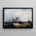 Ein Dampfboot mit Raddampfer verlässt seine Anlegestelle an der Themse - Edwin Hayes — gerahmtes Bild an der Wand