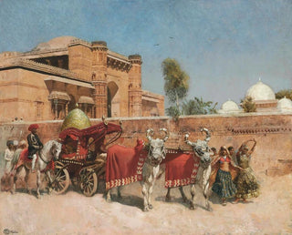 Eine Hochzeitsprozession vor einem Palast in Rajasthan - Edwin Lord Weeks — Ansicht des Kunstwerks