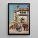 Vor der großen Moschee Jami Masjid, Mathura, Indien - Edwin Lord Weeks — gerahmtes Bild an der Wand
