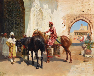 Verkäufer von persischen Pferden in Bombay - Edwin Lord Weeks — Ansicht des Kunstwerks