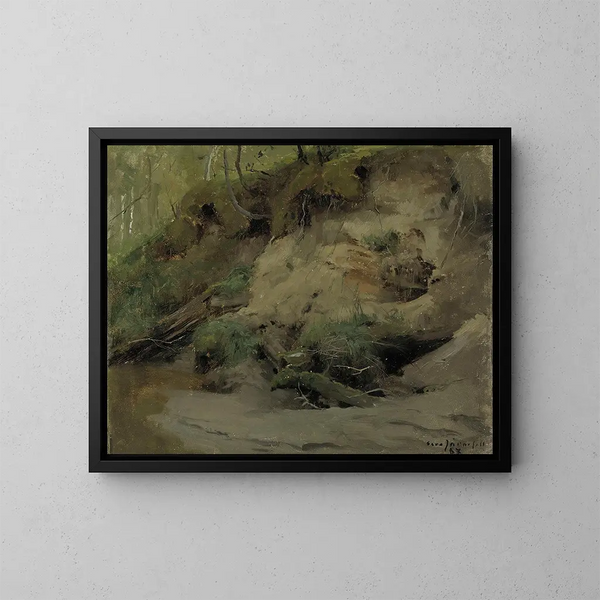 Wald mit einem sandigen Hang - Eero Järnefelt — gerahmtes Bild an der Wand