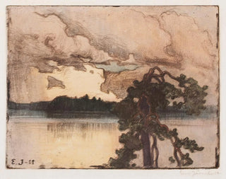 Landschaft am See bei Sonnenuntergang - Eero Järnefelt — Ansicht des Kunstwerks