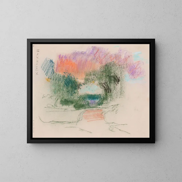 Landschaft mit Bäumen und Straße - Eero Järnefelt — gerahmtes Bild an der Wand