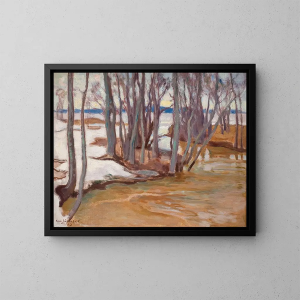 Frühlingsflutdruck an Tuusulanjärvi - Eero Järnefelt — gerahmtes Bild an der Wand