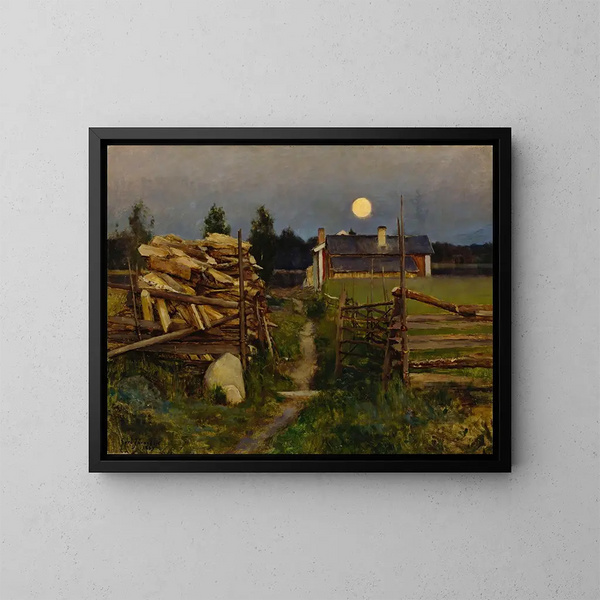 Sommernacht mit Mond - Eero Järnefelt — gerahmtes Bild an der Wand