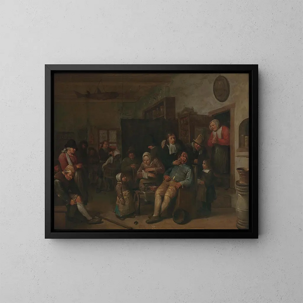 Chirurg und Barbier - Egbert van Heemskerck — gerahmtes Bild an der Wand