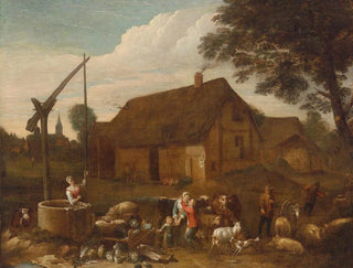 in einem Bauernhofhof - Egbert van der Poel — Ansicht des Kunstwerks
