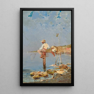 Egisto Ferroni - Boys fishing on the Italian Coast.webp