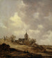 Kirche des Dorfes gesehen von den Dünen - Jan van Goyen — Ansicht des Kunstwerks