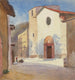 Kirche und Straße Camprodon - Emily Sargent — Ansicht des Kunstwerks