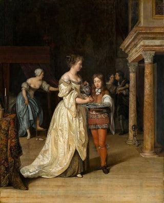 Eglon van der Neer - Interior with a Woman Washing her Hands.webp