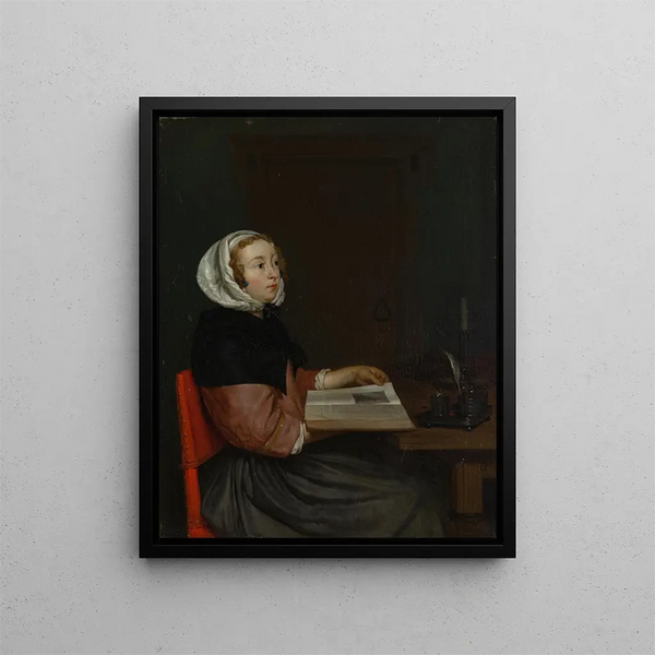 Der Leser - Eglon van der Neer — gerahmtes Bild an der Wand