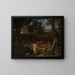 Tobias und der Engel in einer Waldlandschaft - Eglon van der Neer — gerahmtes Bild an der Wand