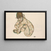 Junge nackte sitzende Mädchen - Egon Schiele — gerahmtes Bild an der Wand