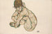 Junge nackte sitzende Mädchen - Egon Schiele — Ansicht des Kunstwerks