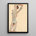 Männliches Akt-Gemälde - Egon Schiele — gerahmtes Bild an der Wand