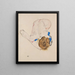Akt mit blauen Strümpfen nach vorne gebeugt - Egon Schiele — gerahmtes Bild an der Wand