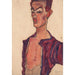 Reproduktion des Gemäldes Selbstporträt Grimassant - Egon Schiele