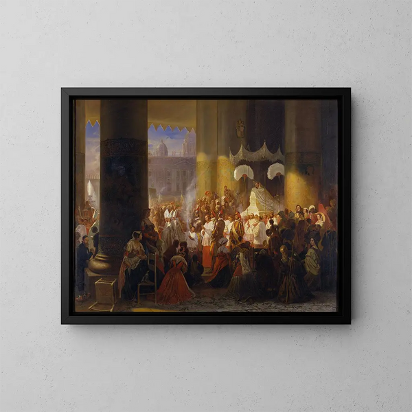 Prozession anlässlich des Corpus Christi-Fests in Rom - Egron Lundgren — gerahmtes Bild an der Wand