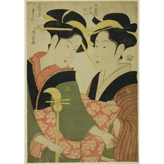 Eishsai Chki - The Entertainer Tamino and the Serving Girl Nui of the Sumiyoshiya.webp