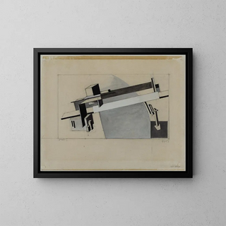 Studie Proun 1A Proun S K die Brücke - El Lissitzky — gerahmtes Bild an der Wand