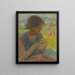 Mädchen mit Sonnenblume - Elemér Halász-Hradil — gerahmtes Bild an der Wand