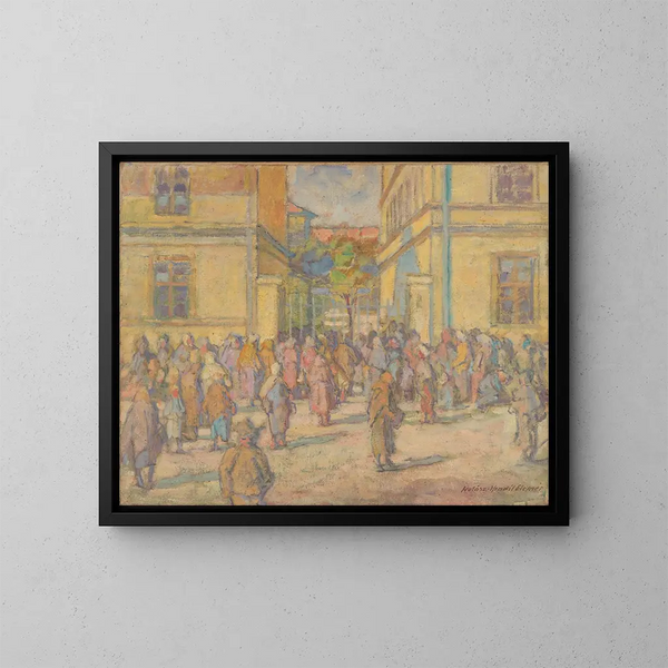 Mittagessen der Armen - Elemér Halász-Hradil — gerahmtes Bild an der Wand
