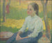 Tochter eines Bauernmädchens in einem Garten - Elemér Halász-Hradil — Ansicht des Kunstwerks