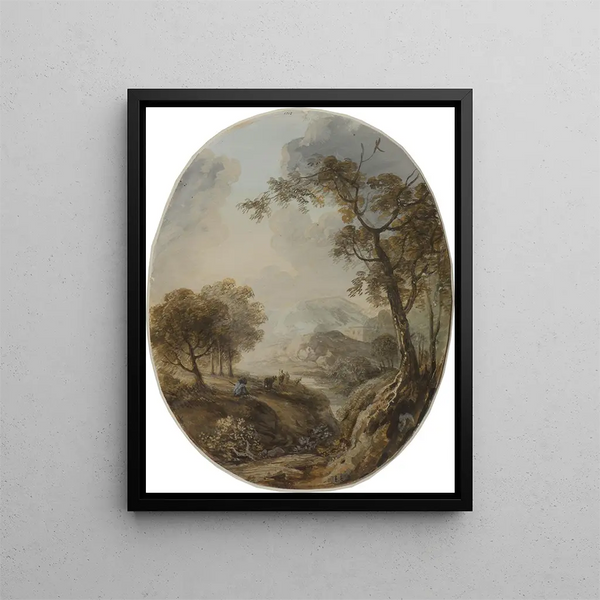 Landschaft mit Kamin - Elias Martin — gerahmtes Bild an der Wand