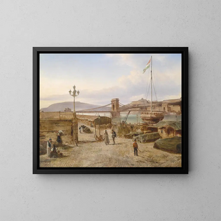 Ansicht auf Buda - Elias Pieter van Bommel — gerahmtes Bild an der Wand