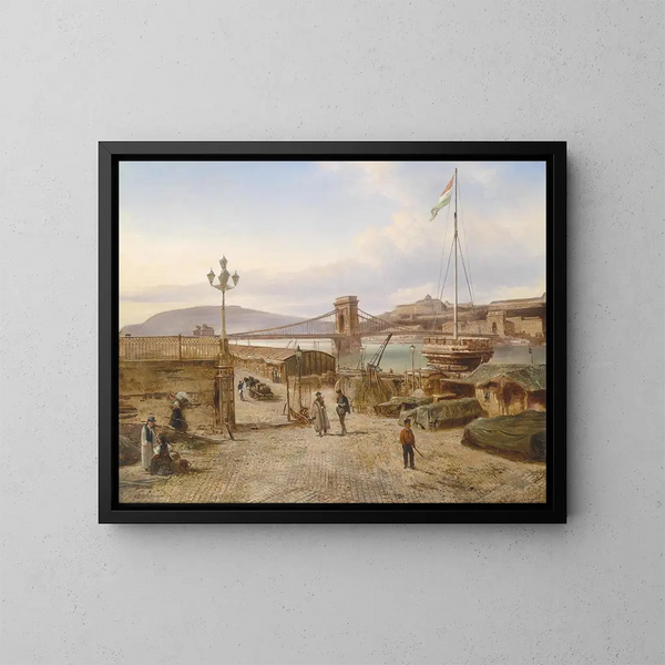 Ansicht auf Buda - Elias Pieter van Bommel — gerahmtes Bild an der Wand