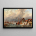Winterkanal-Landschaft - Elias Pieter van Bommel — gerahmtes Bild an der Wand