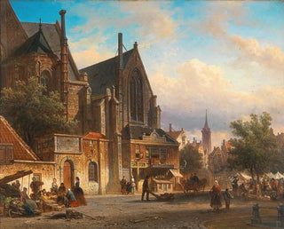 Vue de marché hollandaise - Elias Pieter van Bommel — Ansicht des Kunstwerks