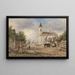 Parvis de l'église avec fontaine - Elias Pieter van Bommel — gerahmtes Bild an der Wand