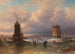 Winterfreuden auf dem Eis vor einer holländischen Stadt - Elias Pieter van Bommel — Ansicht des Kunstwerks