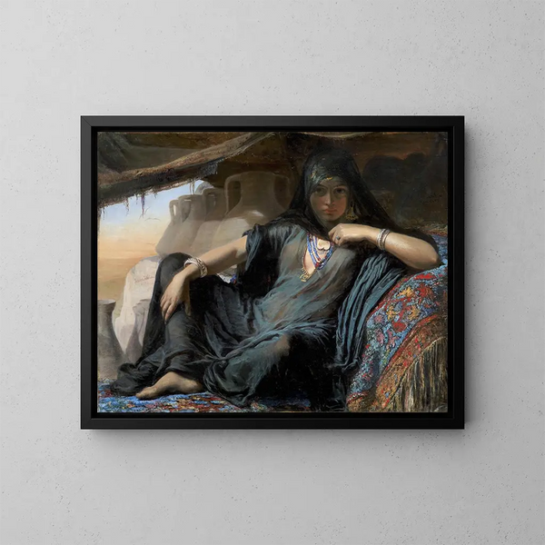 Ein ägyptischer Tontöpfer in Gizeh - Elisabeth Jerichau-Baumann — gerahmtes Bild an der Wand