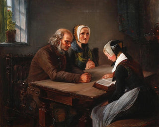Eine junge Frau liest die Bibel - Elisabeth Jerichau-Baumann — Ansicht des Kunstwerks