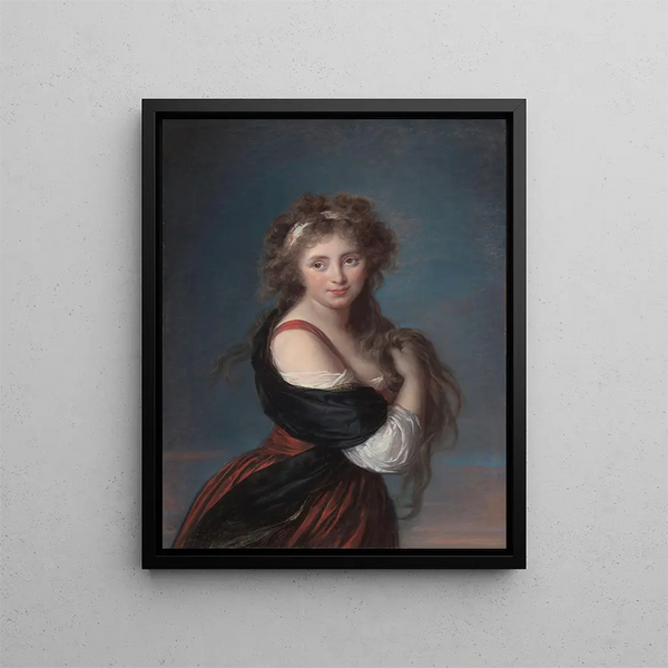 Portrait von Hyacinthe Gabrielle Roland - Elisabeth Louise Vigée Le Brun — gerahmtes Bild an der Wand