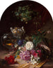 Naturstillleben mit Blumen, einer Porzellanvase und einem Goldfischglas - Élise Puyroche Wagner — Ansicht des Kunstwerks