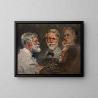 Selbstporträt in drei Posen - Eliseu Visconti — gerahmtes Bild an der Wand
