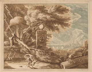 Heldenhaftes Sturmlandschaft Gemälde - Elisha Kirkall — Ansicht des Kunstwerks