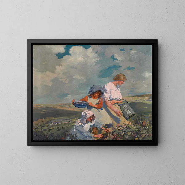 Brombeerernte - Elizabeth Adela Forbes — gerahmtes Bild an der Wand
